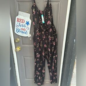 Kaileigh Black Floral Jumpsuit